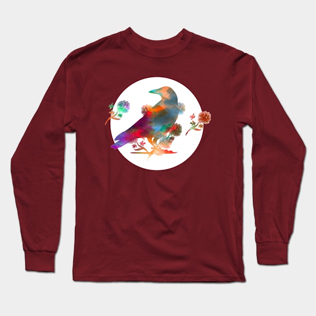 Tie-Dye Dream Spirit Raven Long Sleeve T-Shirt by Matsurique